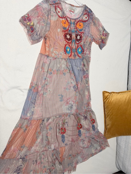 Johnny Was Dresses & Skirts - Johnny Was Pastel Pink Blue Multi Floral Embroidered Maxi Dress